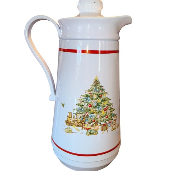 Hometrends Plastic Thermos Coffee Carafe  Pitcher Christmas Tree Glass Liner - Picture 6 of 7